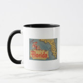 Mug Venez en Floride Carte de l'État, Pin-Up Girl (Gauche)