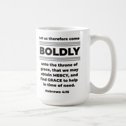 Mug Venez les Hébreux Boldy 4:16 KJV (Droite)