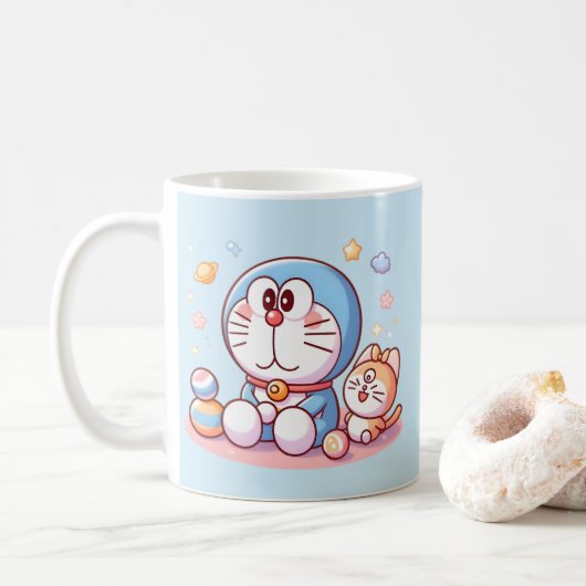 Mug Venez Venez Chat Et Doraemon (Avec donut)