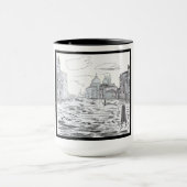 Mug Venice City Ringer noir et blanc 15oz (Centre)