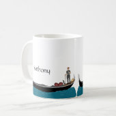 Mug Venise, Italie Gondola et Gondolier Personnalisé (Devant gauche)