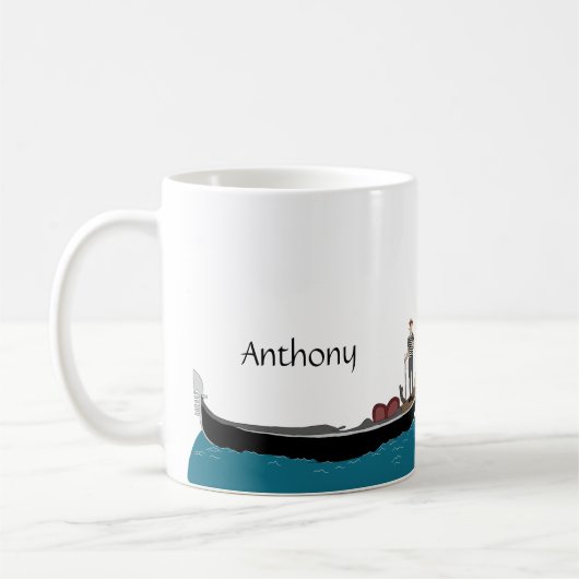 Mug Venise, Italie Gondola et Gondolier Personnalisé (Gauche)