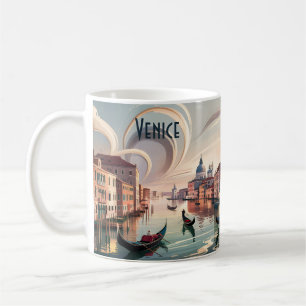 Mug Venise Italie Voyage Aquarelle Gondole Texte Perso