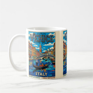 Mug Venise Ville Des Canaux Affiche De Voyage De Style