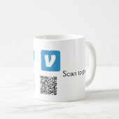 Mug Venmo paypal scan pour payer ajouter q r code logo (Devant droit)