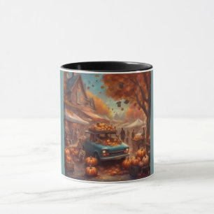 Mug Vente de citrouilles d'automne sur le marché des a