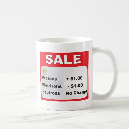 Mug vente de neutrons d'électrons de protons (Droite)