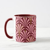 Mug Ventilateur Art déco motif - rose et marron (Gauche)