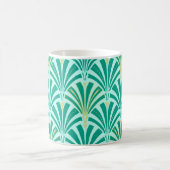 Mug Ventilateur Art déco motif - turquoise sur aqua (Centre)