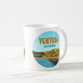 Mug Ventura Pier Beach Californie Vintage (Devant droit)