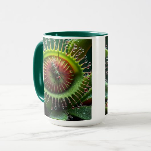 Mug Vénus Flytrap Floral Vert et Rouge (Devant gauche)