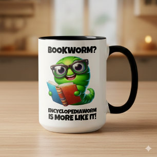 Mug Ver de bibliothèque drôle? Ver d'encyclopédie est