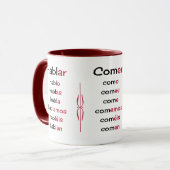 Mug Verbes espagnols enseignement (Devant gauche)