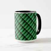 Mug Verde com retângulos, listras com efeito de sombra (Devant droit)