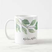 Mug Verdure aquarelle personnalisée (Gauche)