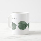 Mug Verdure fraîche Aquarelle moderne Mariée (Devant gauche)