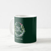 Mug verdure hiver couleur couronne noël (Devant gauche)