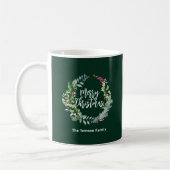 Mug verdure hiver couleur couronne noël (Gauche)