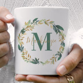 Mug Verdure or Floral Wreath Custom Monogramme