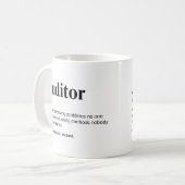 Mug Vérificateur Définition du travail amusant (Devant gauche)