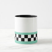 Mug vérificateur rétro vert rayé (Centre)
