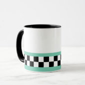 Mug vérificateur rétro vert rayé (Devant gauche)
