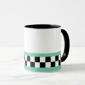 Mug vérificateur rétro vert rayé (Devant droit)