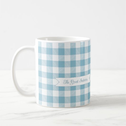 Mug Vérification de buffle bleu décoratif (Gauche)