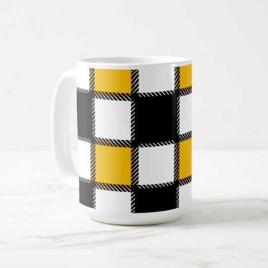 Mug Vérification de la couche noire et jaune (Devant gauche)