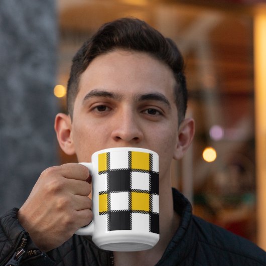 Mug Vérification de la couche noire et jaune