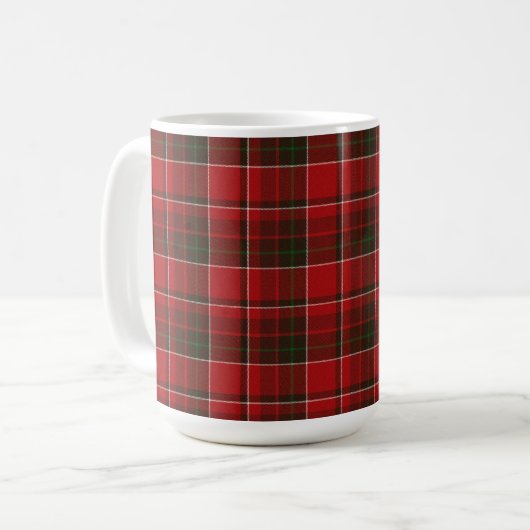 Mug Vérification de Tartan rouge (Devant gauche)