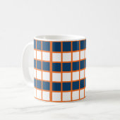 Mug Vérifications Bleu Blanc Orange Carreaux (Devant gauche)