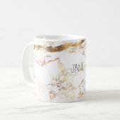 Mug VÉRIFICATIONS D'OR PixDezines MARBRE BLANC+FAUX (Devant gauche)