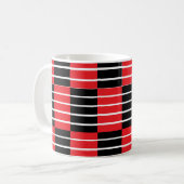 Mug Vérifications et rayures rouges noirs (Devant gauche)