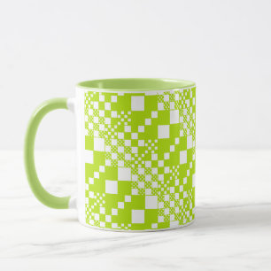 Mug Vérifié, Chèques - Vert et blanc de chaux