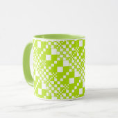 Mug Vérifié, Chèques - Vert et blanc de chaux (Devant gauche)