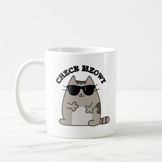 Mug Vérifier Meowt Funny Cool chat Pun (Gauche)