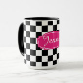 Mug Vérifier noir et blanc (Devant gauche)