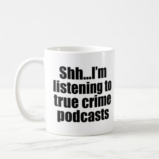 Mug Véritable crime Podcast Humour de ventilateur (Gauche)