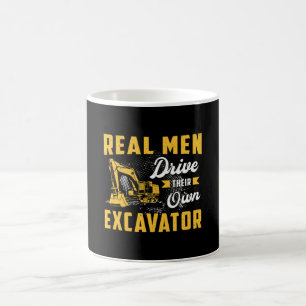Mug Véritable Homme Conduit Excavateur Travailleur de
