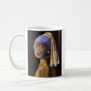Mug Vermeer Perle Boucle d'Oreille Singe Chimpanzé