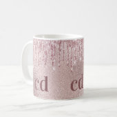 Mug Vernis roses monogramme personnalisé (Devant gauche)