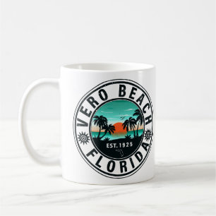 Mug Vero Beach Floride Palm Tree Retro Sunset