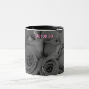 Mug VERONICA ~ Boues de rose rouge personnalisées Phot