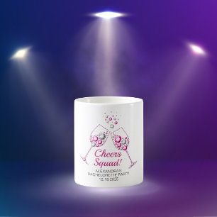 Mug Verre à vin diamant rose et gris Enterrement de vi