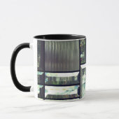 Mug Verre biseauté métallique look argent gris moderne (Gauche)