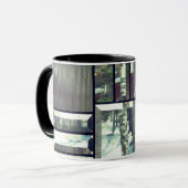 Mug Verre biseauté métallique look argent gris moderne (Devant gauche)