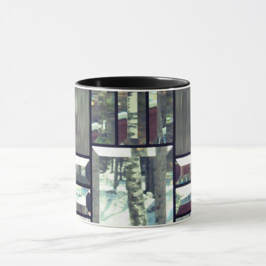 Mug Verre biseauté métallisé aspect gris argent modern (Centre)