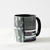 Mug Verre biseauté métallisé aspect gris argent modern (Devant droit)