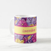 Mug Verre Cathédrale Abstrait Violet Jaune Rose (Devant gauche)